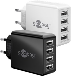 USB-A Multiport-Ladegerät (30 W) schwarz USB-A Multiport-Ladegerät (30 W) schwarz