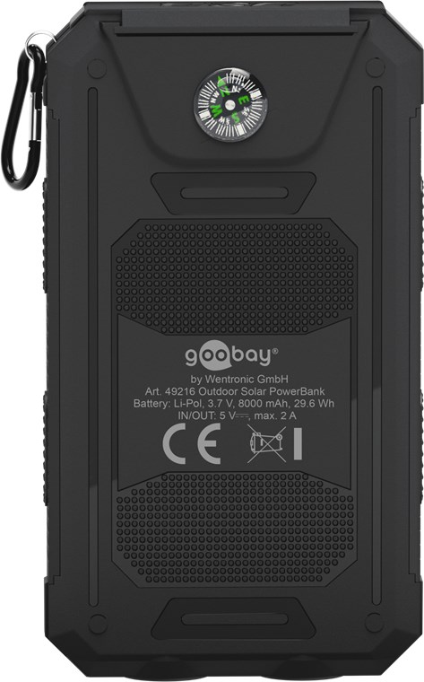 goobay Outdoor PowerBank 8.0 (8,000 mAh), black - for outdoor