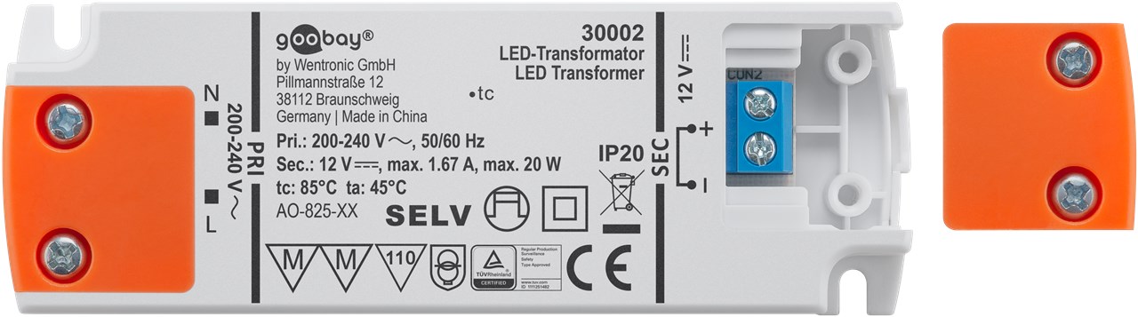 LED Transformer 12 V (DC)/20 W  Electronic accessories wholesaler