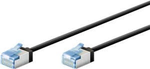 Ultra-elastyczny CAT 6A kabel krosowy, slim, U/FTP, czarny