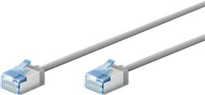Ultra-elastyczny CAT 6A kabel krosowy, slim, U/FTP, szary