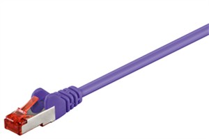 CAT 6 kabel krosowy, S/FTP (PiMF), fioletowy, 0,25 m
