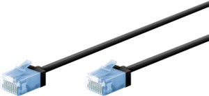 Ultra-elastyczny CAT 6A kabel krosowy, slim, U/UTP, czarny