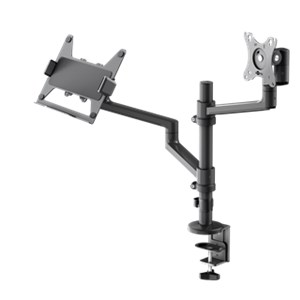 Deluxe Monitor Mount with Laptop Arm, black