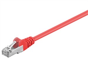 CAT 5e kabel krosowy, SF/UTP, czerwony, 0,25 m