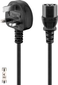 IEC Cord UK, 1.5 m, black