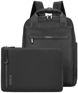 Set aus Rucksack und Laptop-Sleeve 15 Zoll, schwarz