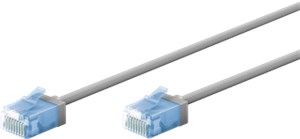 Ultra-Flexible CAT 6A Patch Cable, Slim, U/UTP, grey