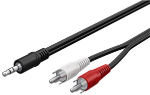 Kabel adaptera audio AUX, jack 3,5 mm na wtyczkę stereo RCA