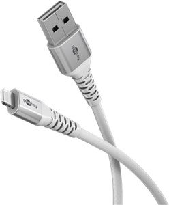 Câble Textile Lightning vers USB-C™ avec Connecteurs Métalliques, 0,5 m