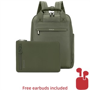 Set Sac à Dos et Housse pour Portable 14 Pouces, Vert