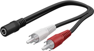 Audio Cable Adapter, 3.5 mm Female to RCA Male