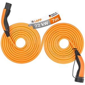 Type 2 Self-Retracting Charging Cable, up to 22 kW, 7 m, orange