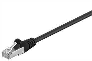 CAT 5e kabel krosowy, SF/UTP, czarny, 0,5 m