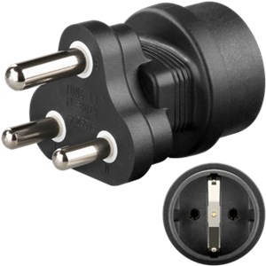 Mains Adapter South Africa, Black