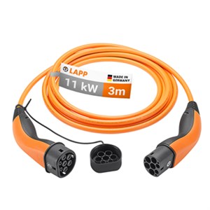 Type 2 Câble de Recharge, jusqu'à 11 kW, 3 m, orange