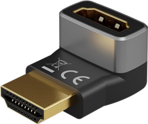 Adapter HDMI™ kątowy 90° pionowy, 8K @ 60 Hz, pozłacany